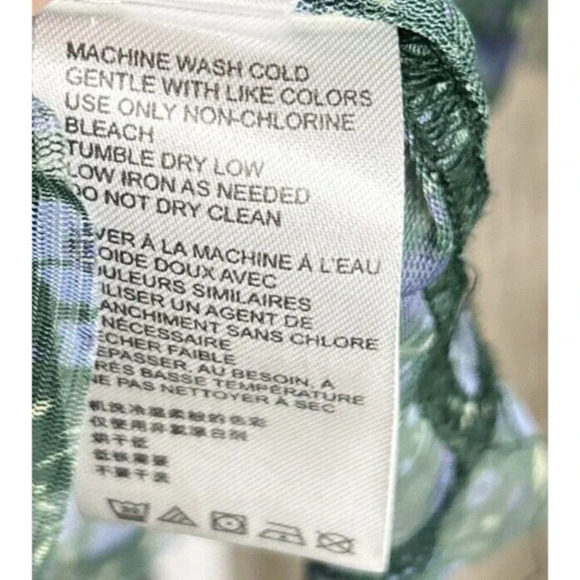 Free People Babydoll Top Mesh Balloon Sleeves Ties in the Back Floral Print Sz S - Picture 11 of 11